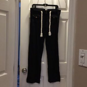 Solid Black Le Tigre Drawstring Pants